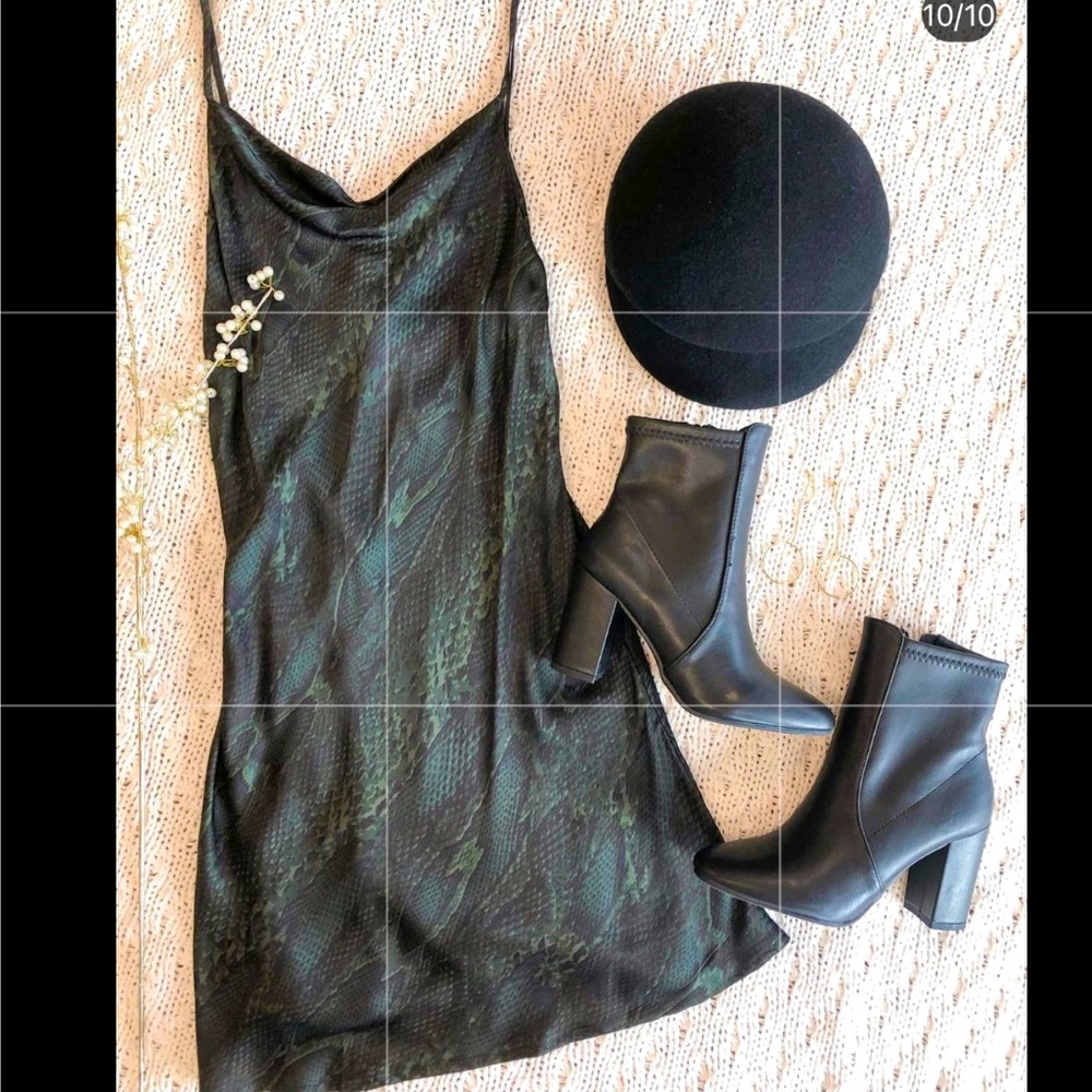 Rylin Python Cowl Neck Mini Slip Dress - Large